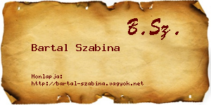 Bartal Szabina névjegykártya